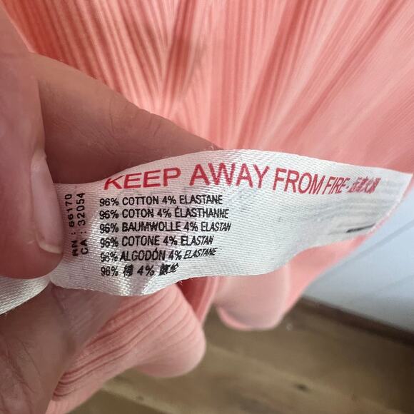 Anthropologie Daily Practice Ribbed Peach Short Sleeve Midi Dress SZ M - Picture 10 of 10